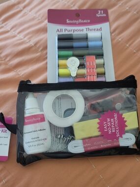 Sewing Basics All Purpose Thread & Repair Kit - Multicolor Bundle